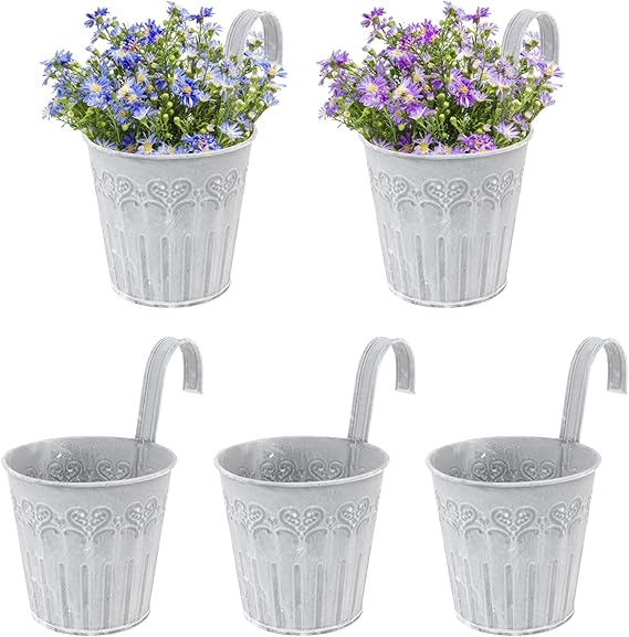 Yardwe 5 Stück Blumentopf Hängend, Vintage Style Balkon Hängetöpfe Hängende Blumentöpfe zum ...